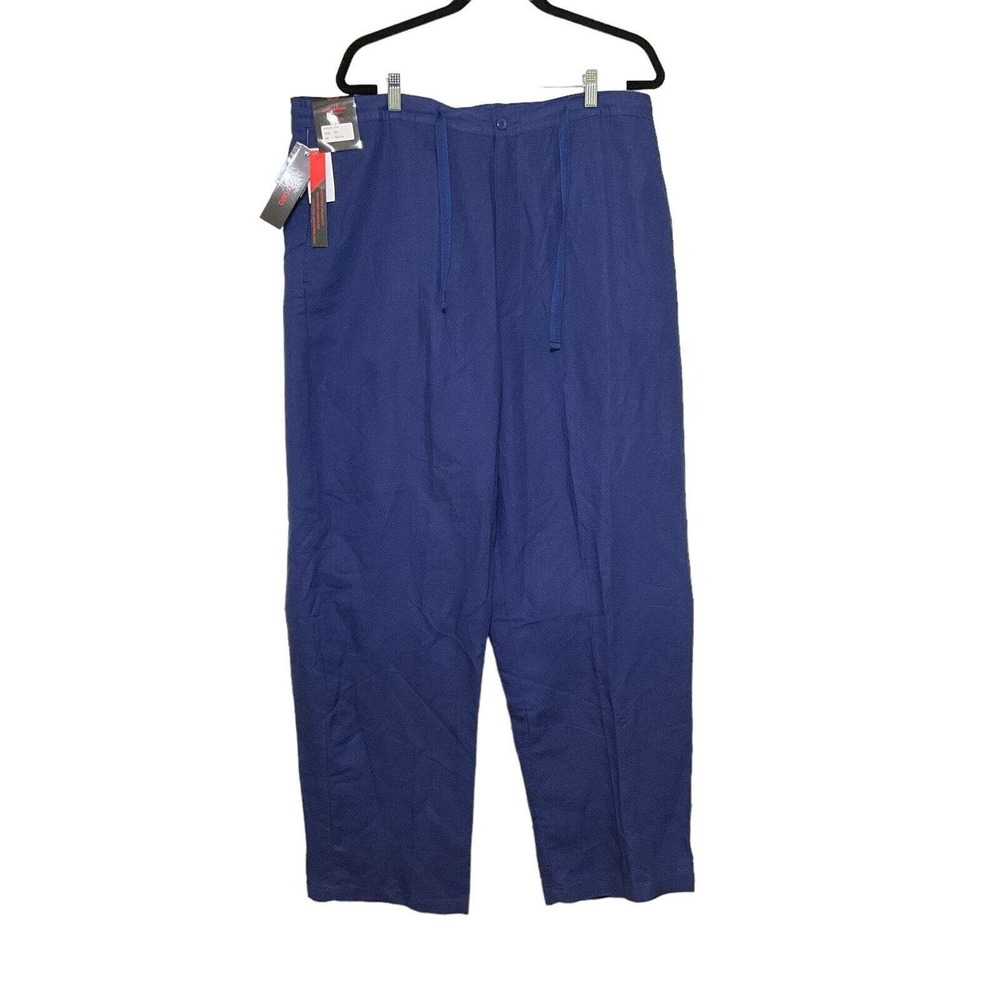 Linea Uomo Relaxed Fit Woman’s Navy Blue Pants Adjustable Waist Size 40X30‎ New